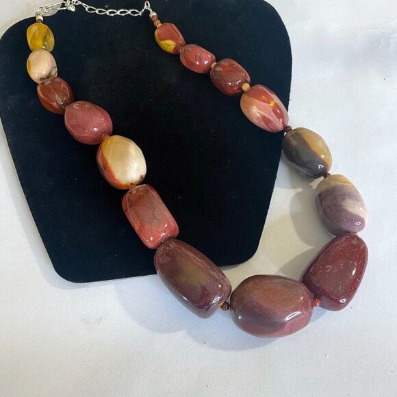 Jay King Mine Finds Vintage Jasper Necklace Authentic Gemstones Sterling - Picture 1 of 4